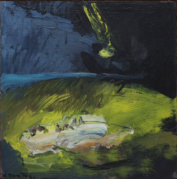 Evento per Zaira 1988, olio su tavola, cm. 23 x 23