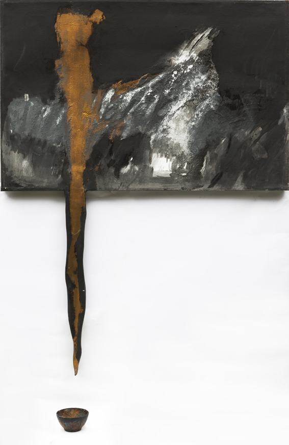 Rituale 1006 - 1988 - tempera grassa e metalli su tela, cm. 120 x 160